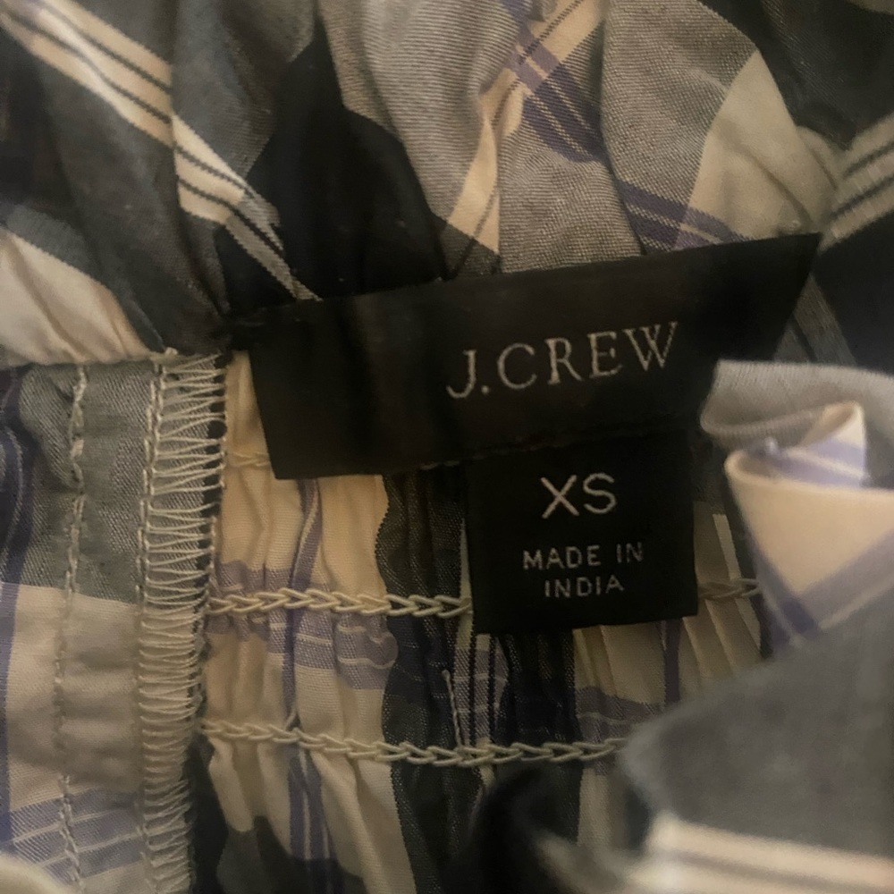 J CREW Smocked Puff Sleeve Plaid Blouse XS - Picture 2 of 6